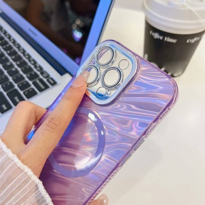Plating Texture MagSafe TPU-Telefonhülle mit Glitzerlinsenfolie, For iPhone 16 – Bild 4