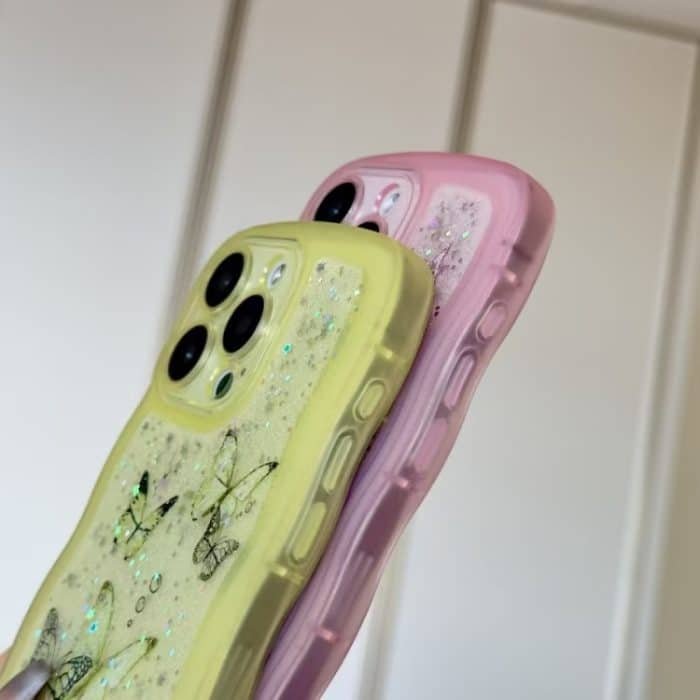 Umhängetasche aus TPU mit Wellenrand und Schmetterlingsmotiv, For iPhone 15 Pro Max, For iPhone 15 Pro, For iPhone 15 Plus, For iPhone 15 – Bild 5