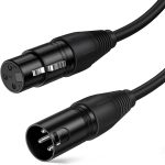 XLR-Mikrofonkabel, 1,5 m, XLR-Stecker auf XLR-Buchse, symmetrisches 3-poliges Mikrofonkabel, schwarz