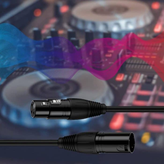 XLR-Mikrofonkabel, 1,5 m, XLR-Stecker auf XLR-Buchse, symmetrisches 3-poliges Mikrofonkabel, schwarz – Bild 3