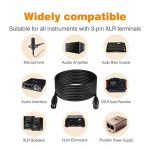 XLR-Mikrofonkabel, 1,5 m, XLR-Stecker auf XLR-Buchse, symmetrisches 3-poliges Mikrofonkabel, schwarz – Bild 5