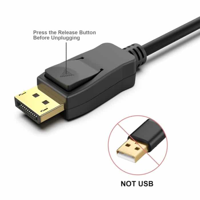 DisplayPort-zu-DisplayPort-Kabel, 1,8 m, für Lenovo, Dell, HP, ASUS, mehr, 4K, 2K – Bild 6