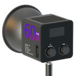 C60R 60W RGB Bühnenlampe Professionelle Videofotografie COB Fülllicht mit 8 Batterien, US Plug, UK Plug, EU Plug – Bild 2