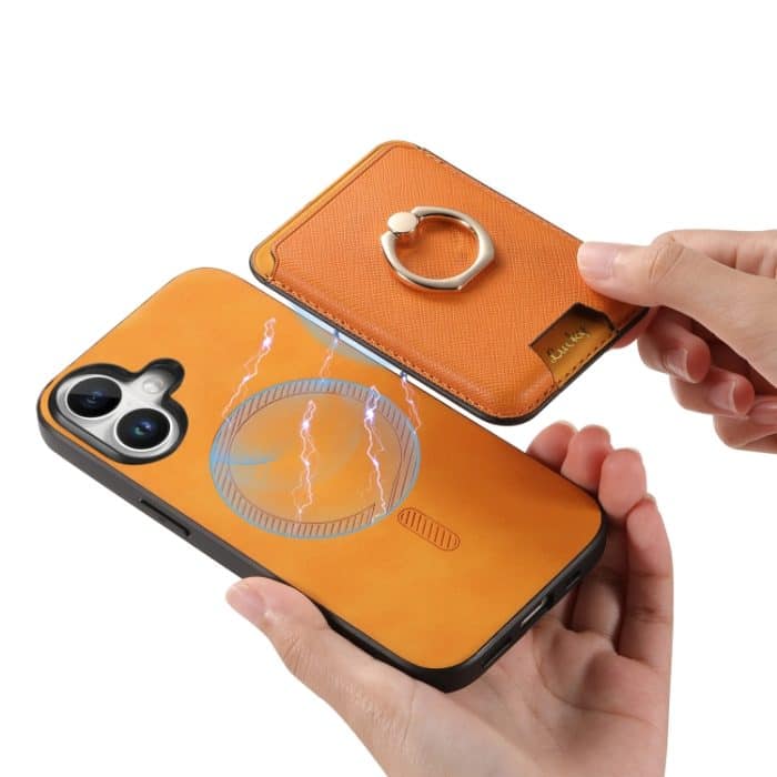 Retro Cross Leder Kartentasche MagSafe Handyhülle, For iPhone 16, For iPhone 15 Pro Max, For iPhone 15 Pro – Bild 6