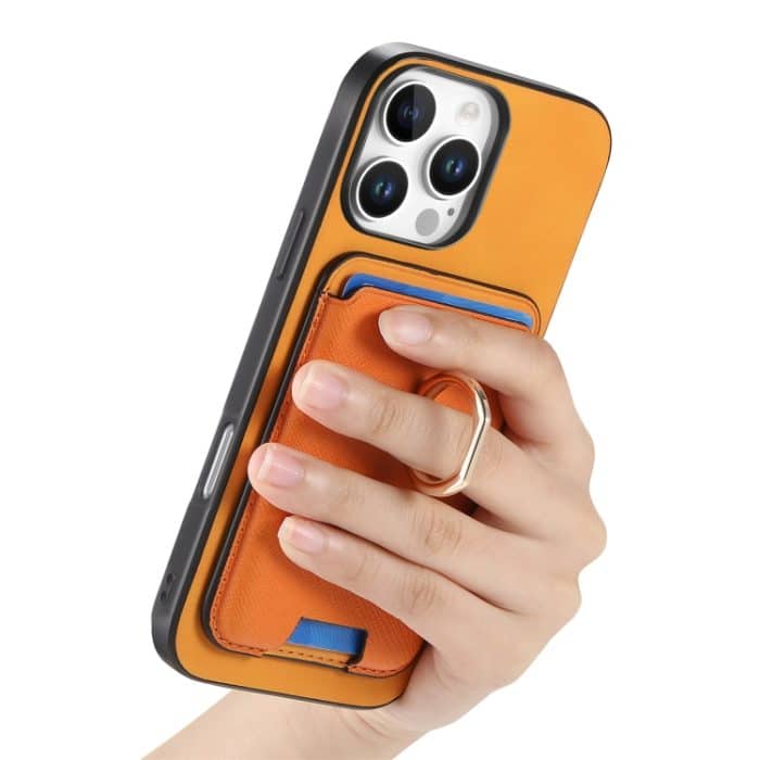 Retro Cross Leder Kartentasche MagSafe Handyhülle, For iPhone 16 Pro Max, For iPhone 16 Pro, For iPhone 16 Plus – Bild 7