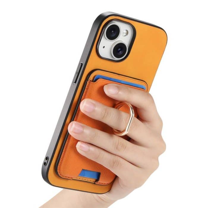 Retro Cross Leder Kartentasche MagSafe Handyhülle, For iPhone 14, For iPhone 14 Pro, For iPhone 14 Pro Max – Bild 7