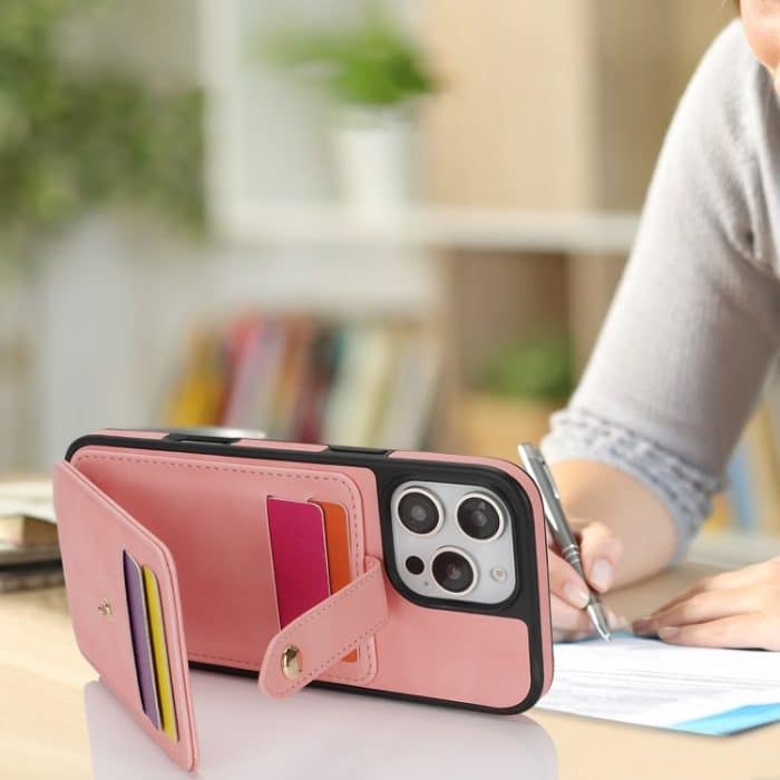 Umhängetasche aus Haut mit Kartenhalter und Handyhülle, For iPhone 16 Pro Max, For iPhone 16 Pro, For iPhone 16 Plus, For iPhone 16 – Bild 4