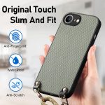Telefonhülle mit Carbonfaser-Textur und Lederrückseite und Umhängegurt, For iPhone 16e, For iPhone 16 Pro Max, For iPhone 16 Pro, For iPhone 16 Plus – Bild 6