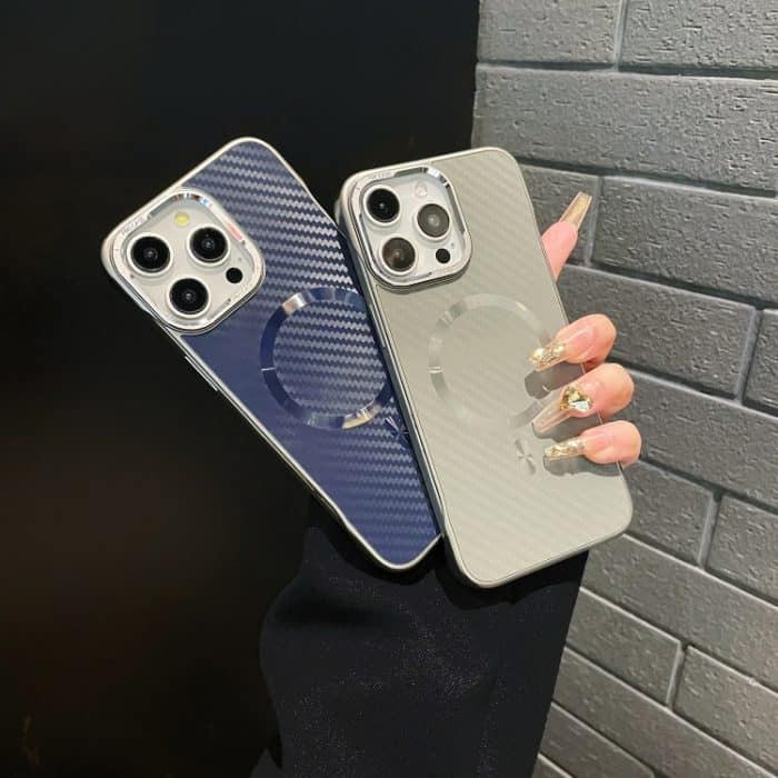 AG Rahmenlose MagSafe-Telefonhülle aus Kohlefaser, For iPhone 15 Pro Max, For iPhone 15 Pro, For iPhone 15 Plus, For iPhone 15 – Bild 2