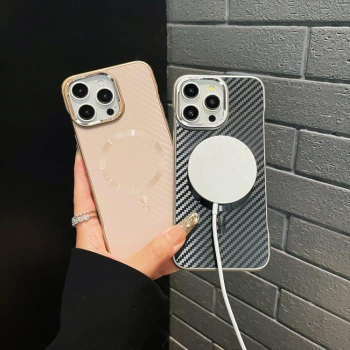 AG Rahmenlose MagSafe-Telefonhülle aus Kohlefaser, For iPhone 13 Pro, For iPhone 13, For iPhone 12, For iPhone 12 Pro Max – Bild 4