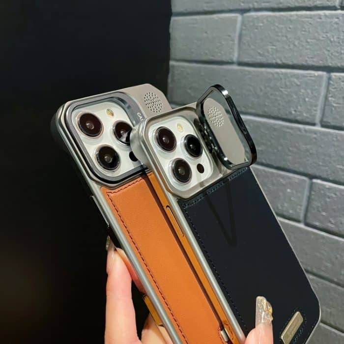 Metallhalter, schlichte MagSafe-Telefonhülle aus Leder, For iPhone 16 Pro Max, For iPhone 16 Pro, For iPhone 16 Plus, For iPhone 16 – Bild 6