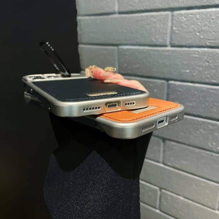 Metallhalter, schlichte MagSafe-Telefonhülle aus Leder, For iPhone 16 Pro Max, For iPhone 16 Pro, For iPhone 16 Plus, For iPhone 16 – Bild 7