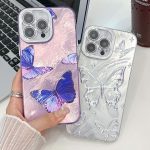 TPU-Telefonhülle mit plattierender Textur und Schmetterlingsmotiv und Glitzerlinsenfolie, For iPhone 14, For iPhone 14 Pro, For iPhone 14 Pro Max, For iPhone 13 Pro Max – Bild 3