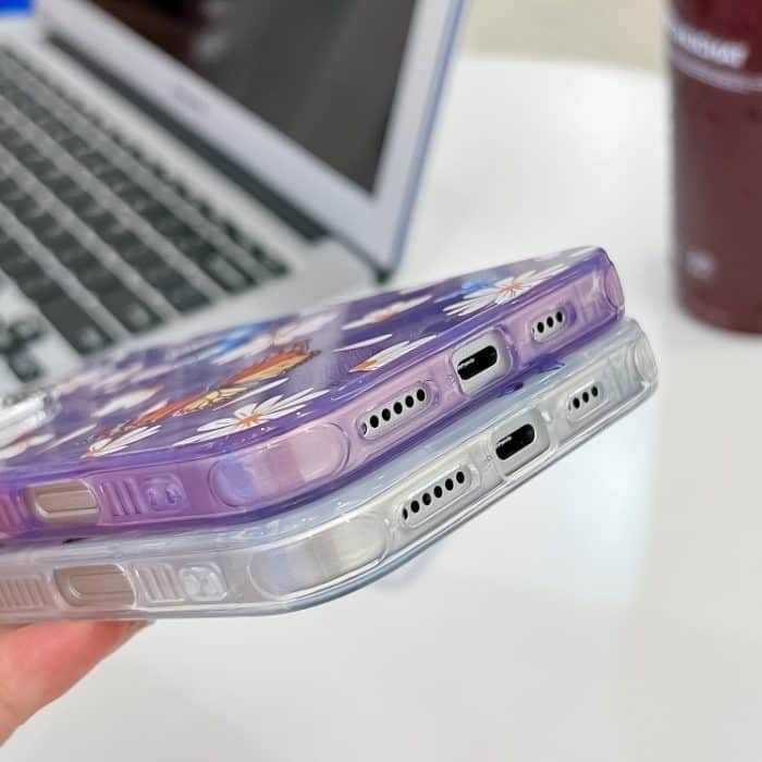 TPU-Telefonhülle mit plattierender Textur und Schmetterlingsmotiv und Glitzerlinsenfolie, For iPhone 16e, For iPhone 16 Pro Max, For iPhone 16 Pro, For iPhone 16 Plus – Bild 7