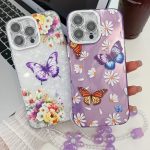 TPU-Telefonhülle mit Schmetterlings-Armband und Beschichtungstextur und Glitzerlinsenfolie, For iPhone 16, For iPhone 15 Pro Max, For iPhone 15 Pro, For iPhone 15 – Bild 2
