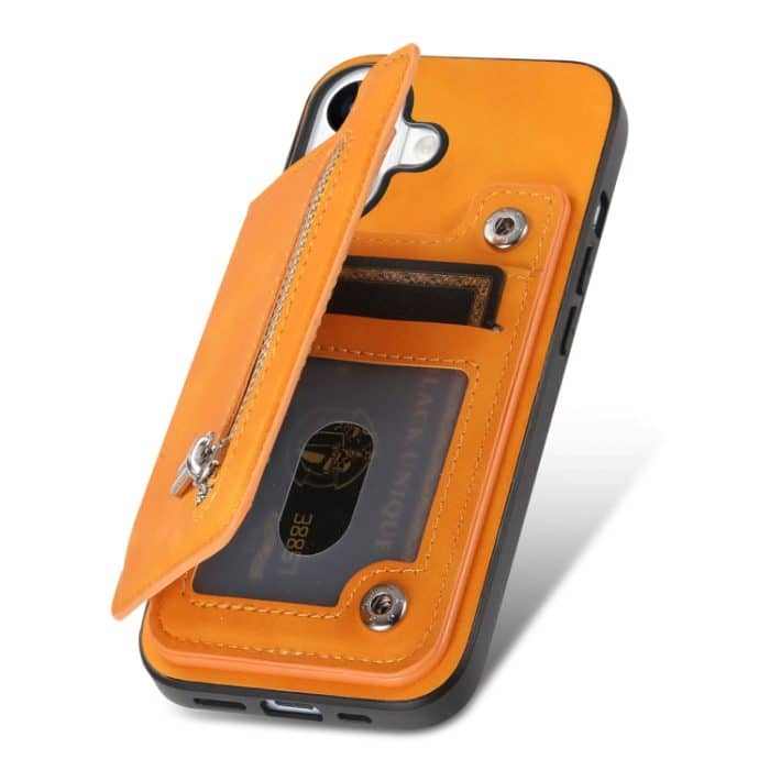 Retro MagSafe Reißverschluss Brieftasche Kartentasche Rückseite Handyhülle, For iPhone 12 Pro Max, For iPhone 11 Pro Max, For iPhone 11 – Bild 4