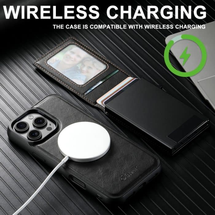 Suteni H19 Ölwachs 2-in-1 MagSafe Abnehmbare Kartenbox Rückseite Handyhülle, For iPhone 14 Pro Max, For iPhone 13 Pro Max, For iPhone 13 Pro, For iPhone 13, For iPhone 12, For iPhone 12 Pro Max, For iPhone 12 Pro – Bild 6