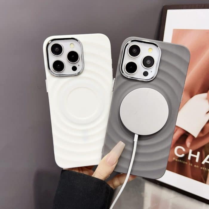 Wave MagSafe TPU-Telefonhülle mit silbernem Linsenrahmen, For iPhone 13 Pro, For iPhone 13, For iPhone 12, For iPhone 12 Pro Max – Bild 4