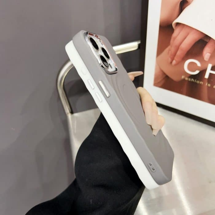 Wave MagSafe TPU-Telefonhülle mit silbernem Linsenrahmen, For iPhone 13 Pro, For iPhone 13, For iPhone 12, For iPhone 12 Pro Max – Bild 5