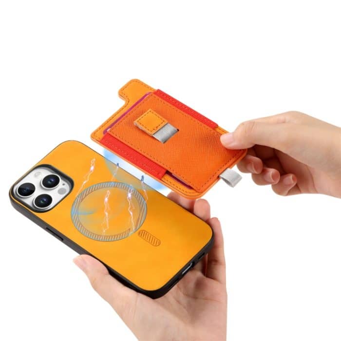 Retro Magsafe Cross Leder Herausziehbare Kartentasche Rückseite Handyhülle, For iPhone 11 Pro Max, For iPhone 11, For iPhone 11 Pro – Bild 4