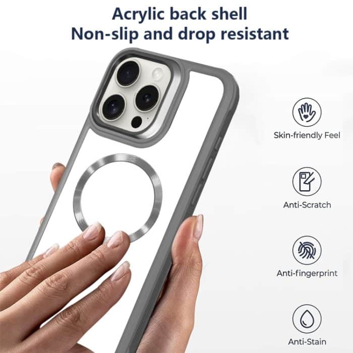 Überzogene CD-Textur MagSafe Acryl Hybrid TPU Telefonhülle, For iPhone 16 Pro Max, For iPhone 16 Pro, For iPhone 16 Plus, For iPhone 16 – Bild 3