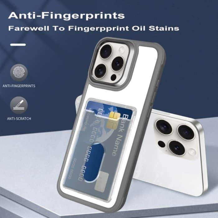 Galvanisierte Kartentasche, Acryl-Hybrid-TPU-Telefonhülle, For iPhone 15, For iPhone 14 Plus, For iPhone 14 – Bild 2