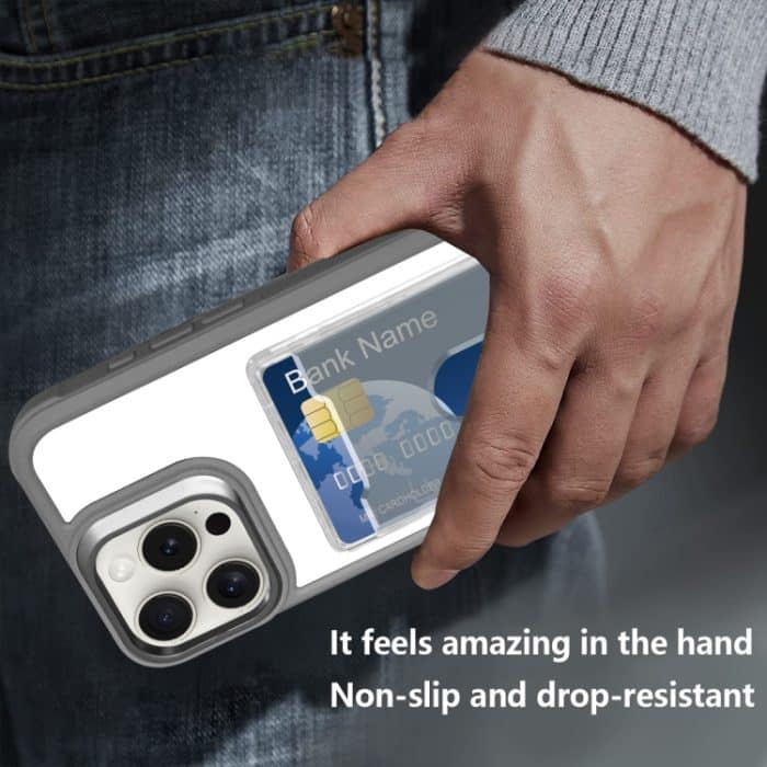Galvanisierte Kartentasche, Acryl-Hybrid-TPU-Telefonhülle, For iPhone 15, For iPhone 14 Plus, For iPhone 14 – Bild 6