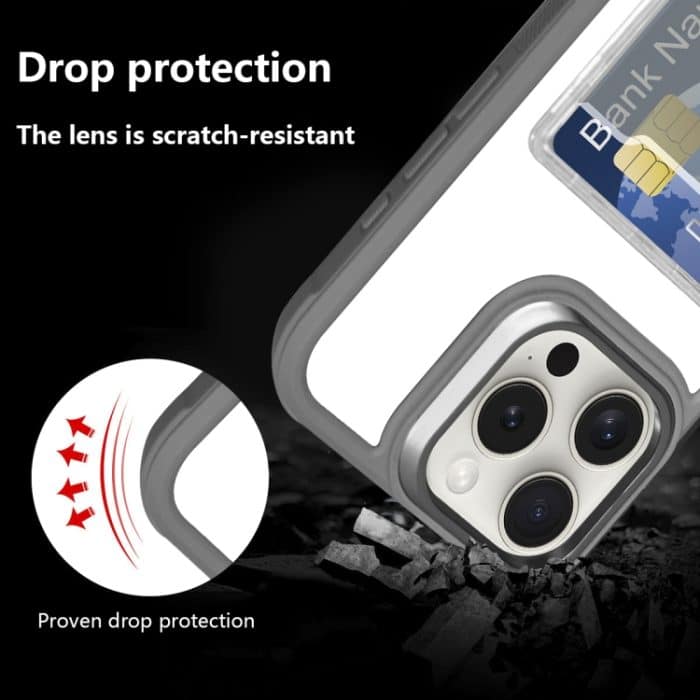 Galvanisierte Kartentasche, Acryl-Hybrid-TPU-Telefonhülle, For iPhone 15, For iPhone 14 Plus, For iPhone 14 – Bild 7