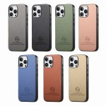 Telefonhülle aus Twillstoff mit Lederrücken, For iPhone 14 Plus, For iPhone 14, For iPhone 14 Pro – Bild 2