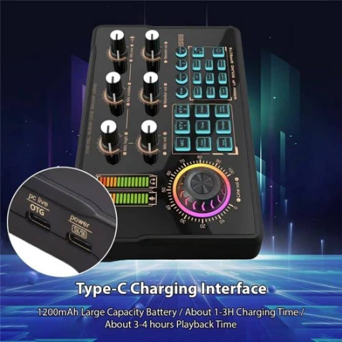 V80 Für Handy Computer Tragbare Live-Streaming Karaoke Soundkarte Mixer – Bild 8
