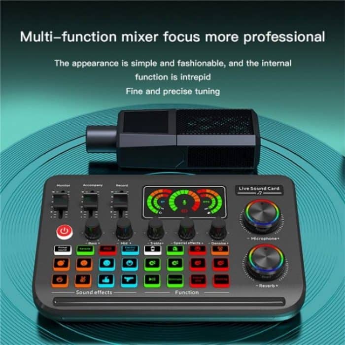 F996 Max Live-Streaming/Gaming/Gesang Audio-Mixer USB-Mikrofon-Soundkarte – Bild 7
