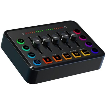 F9 48V Live-Streaming-Soundkarte Audiomixer Power Voice Changer mit RGB-Licht