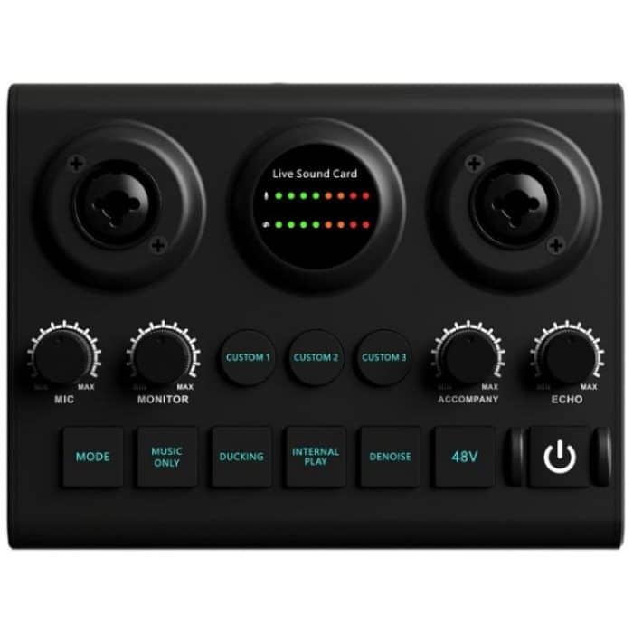 SYA0027747.jpg F10 48V Live-Streaming Soundkarte Audio-Mixer Phantomspeisung Mixer – Bild 1