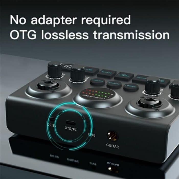 F10 48V Live-Streaming Soundkarte Audio-Mixer Phantomspeisung Mixer – Bild 6