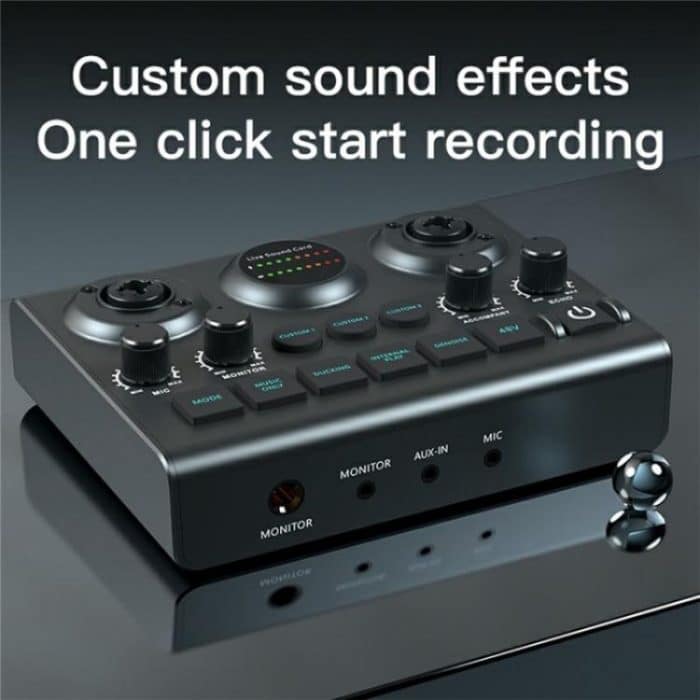 F10 48V Live-Streaming Soundkarte Audio-Mixer Phantomspeisung Mixer – Bild 7