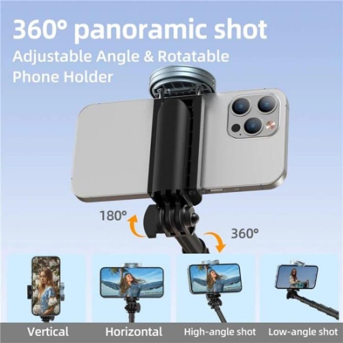 JMARY KT-259 360 Grad drehbarer Telefonclip Einziehbares Selfie-Stick-Stativ – Bild 4