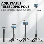 JMARY KT-259 360 Grad drehbarer Telefonclip Einziehbares Selfie-Stick-Stativ – Bild 5