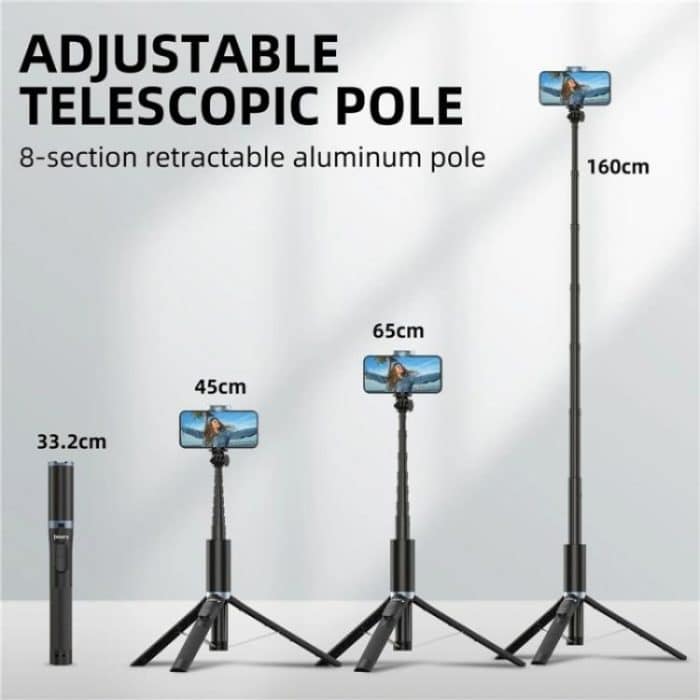JMARY KT-259 360 Grad drehbarer Telefonclip Einziehbares Selfie-Stick-Stativ – Bild 5