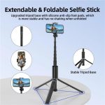 JMARY KT-259 360 Grad drehbarer Telefonclip Einziehbares Selfie-Stick-Stativ – Bild 8