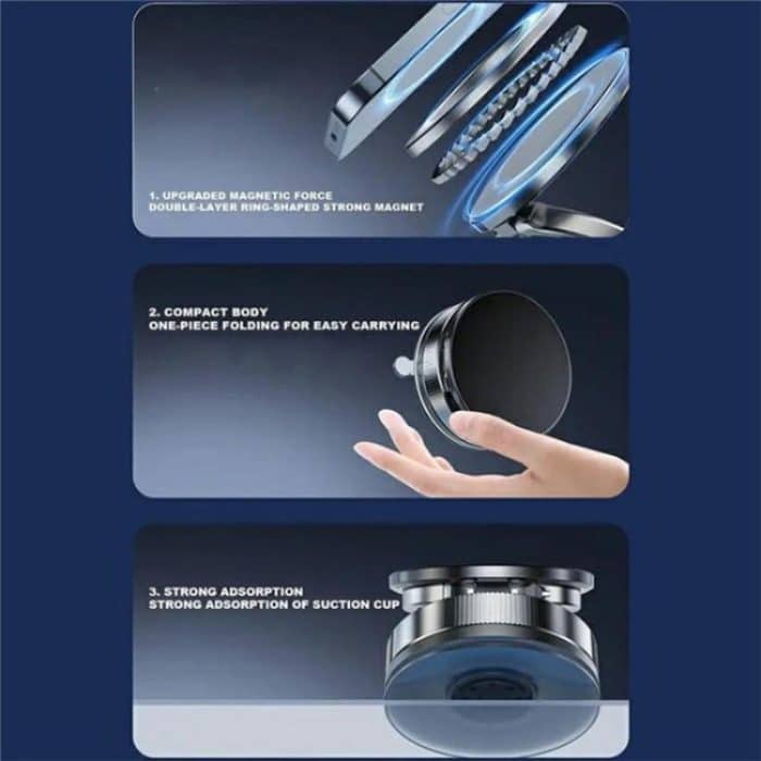 T28 Home Use Multifunctional Car Phone Holder Desktop Vacuum Suction Magnetic Stand, T28 (Black), T28 (White) – Bild 8