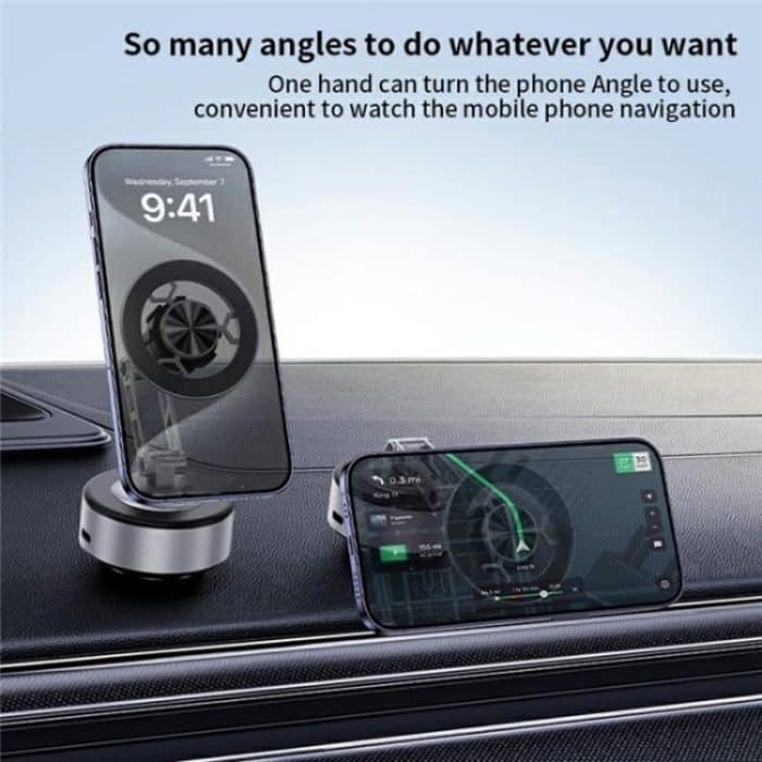 X91 360 Degree Rotation Navigation Stand Car Dashboard Magnetic Phone Mount Holder, X91 (Silver), X91 (Tarnish) – Bild 6