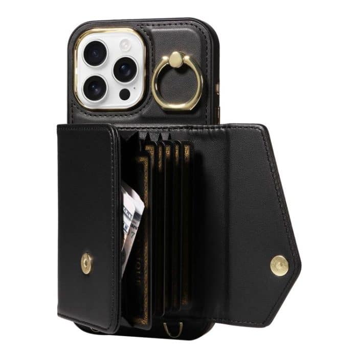 Diagonal Crossbody Ring Organ Wallet Leather Back Phone Case, For iPhone 16 Pro Max, For iPhone 16 Pro, For iPhone 16 Plus – Bild 4