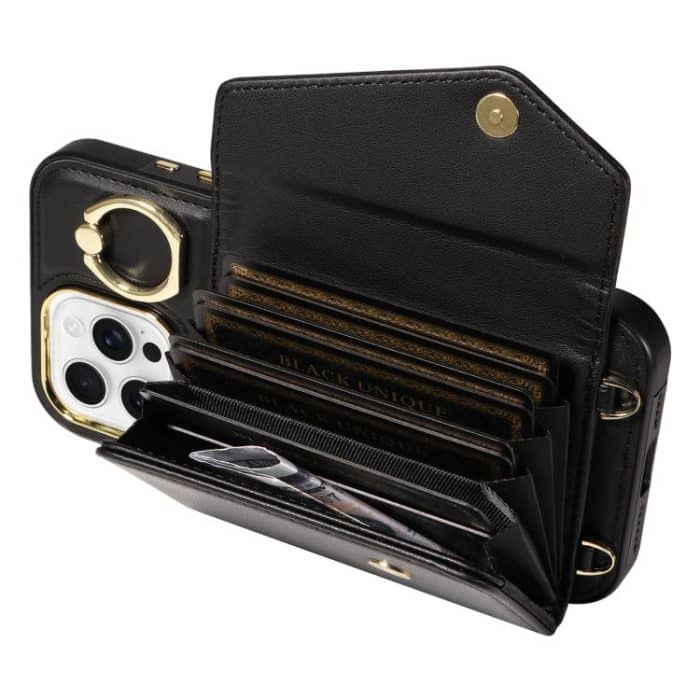 Diagonal Crossbody Ring Organ Wallet Leather Back Phone Case, For iPhone 16 Pro Max, For iPhone 16 Pro, For iPhone 16 Plus – Bild 5