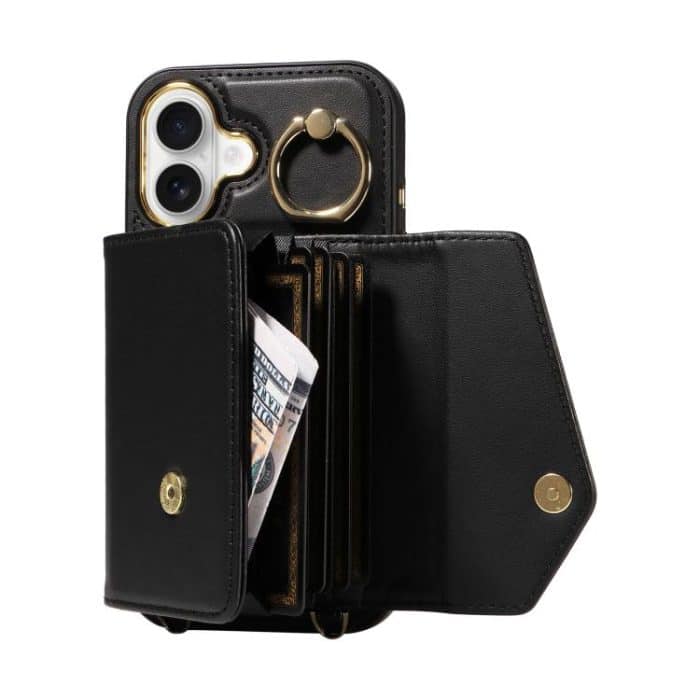 Diagonal Crossbody Ring Organ Wallet Leather Back Phone Case, For iPhone 16, For iPhone 15 Pro Max, For iPhone 15 Pro – Bild 4
