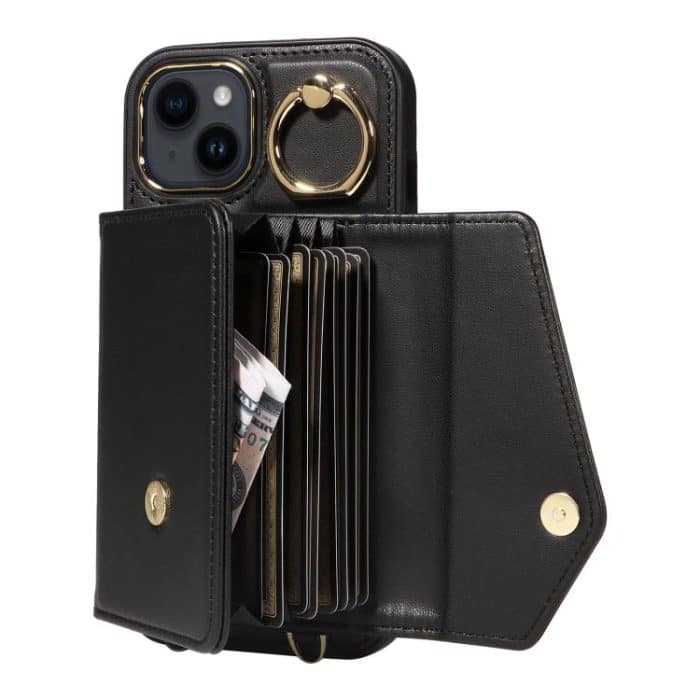 Diagonal Crossbody Ring Organ Wallet Leather Back Phone Case, For iPhone 14, For iPhone 14 Pro, For iPhone 14 Pro Max – Bild 4