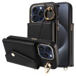 Diagonal Crossbody Ring Organ Wallet Leather Back Phone Case, For iPhone 13 Pro Max, For iPhone 13 Pro, For iPhone 13