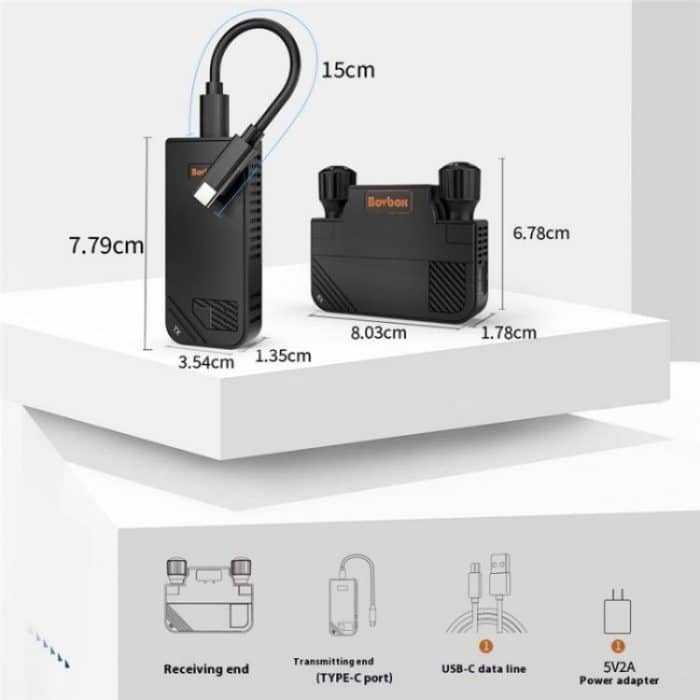 BOVBOX 091-TC Für Telefonprojektor USB C Drahtloser Sender und Empfänger Video Extender, US Plug, UK Plug, EU Plug, AU Plug – Bild 13