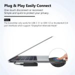 BOVBOX 091-TC Für Telefonprojektor USB C Drahtloser Sender und Empfänger Video Extender, US Plug, UK Plug, EU Plug, AU Plug – Bild 10