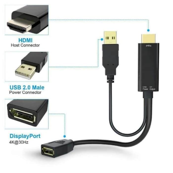 HD1 HDMI 2.0b Stecker auf DP 1.4 Buchse Konverter 4K 60Hz HDMI auf DisplayPort Adapterkabel – Bild 6