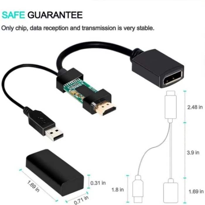 HD1 HDMI 2.0b Stecker auf DP 1.4 Buchse Konverter 4K 60Hz HDMI auf DisplayPort Adapterkabel – Bild 9